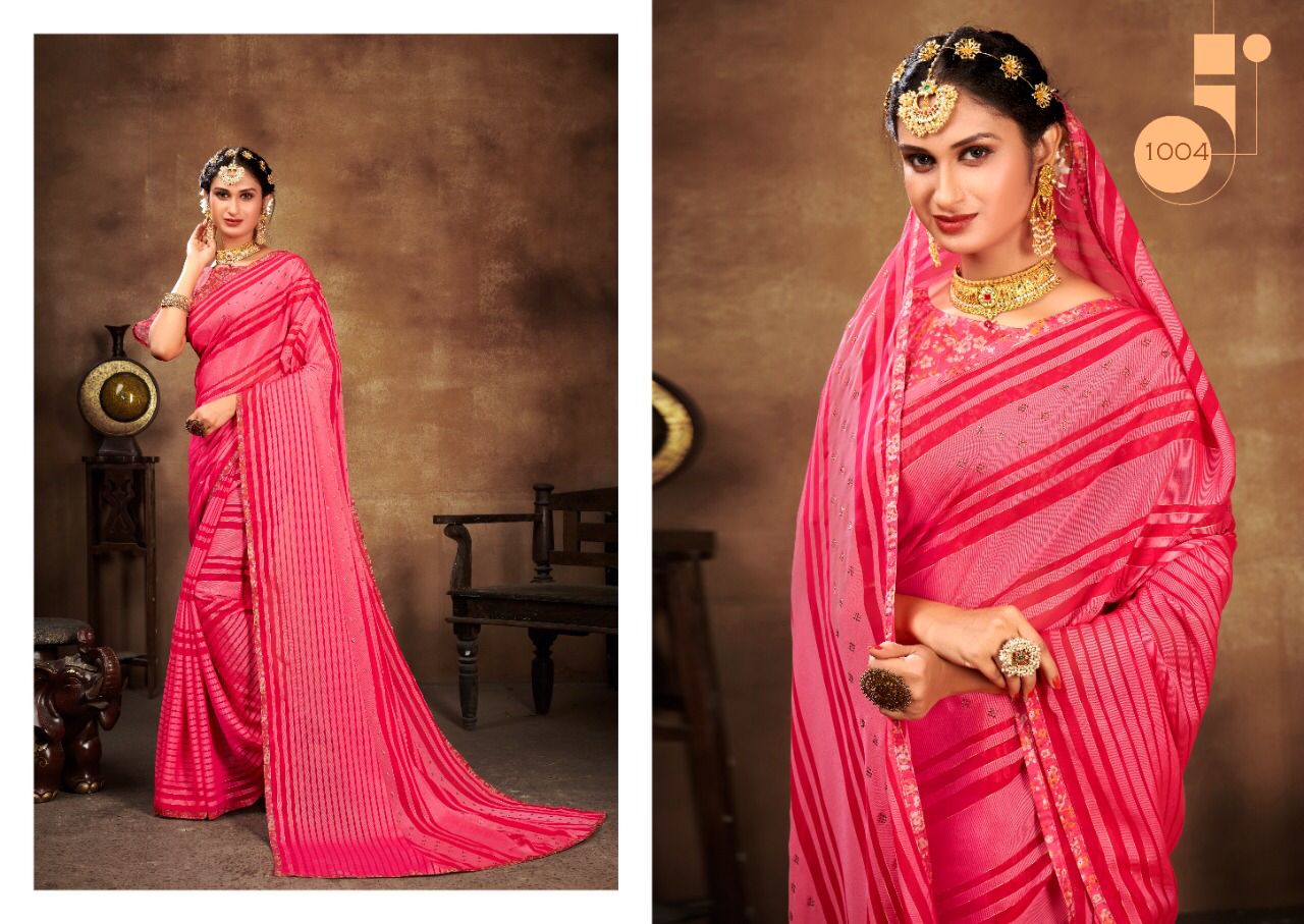 Saroj Shannu Fancy Ethnic Wear Georgette Designer Printed Saree Collection